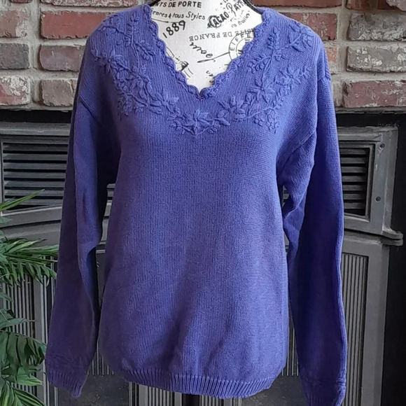 Northern Reflections Sweater S Purple Knit Cotton sweater - Picture 1 of 7